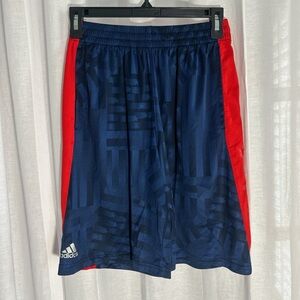 adidas Navy and Red Boys' Athletic Shorts